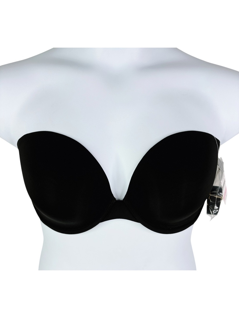 NWT Natori Minimal Strapless Bra sz 38D * Black Sleek Underwire Adjustable Strap